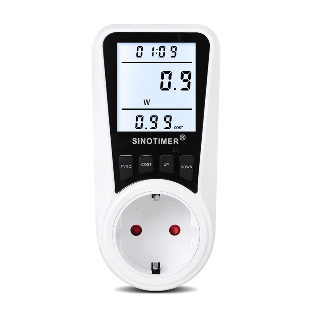 Digital Wattmeter AC Power Meter Electricy consumption Energy Meter EU/US/UK/AU/BR/FR Plug Socket Power Kilowatt Wattage Electr: EU 230V 16A