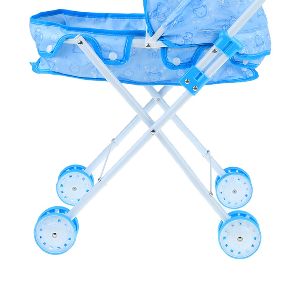 Mini Simulatie Opvouwbare Baby Push Winkelwagen Kinderwagen Wandelwagen Kinderwagen Kids Pretend Play Meubels Speelgoed: D