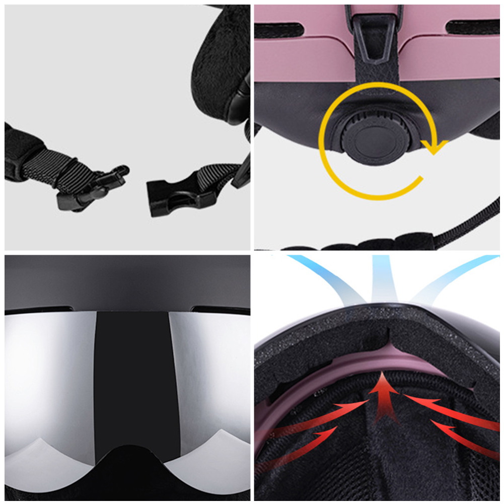 Unisex Ski Helmet With Goggles 7 Vents Ski Helmet Winter Skiing Snowboard Helmet Shockproof Protective For Skiing Snowboarding ﻿