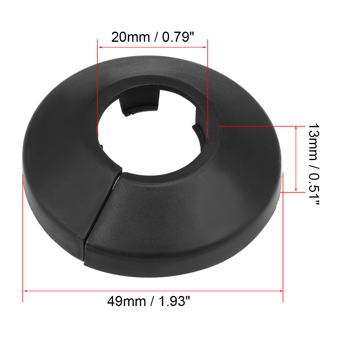 8 Uds 12mm-50mm cubierta de tubería de agua decoración de Collar de tubo PP cubiertas de tubo de escudo de radiador para válvulas angulares accesorios de grifo: Grey