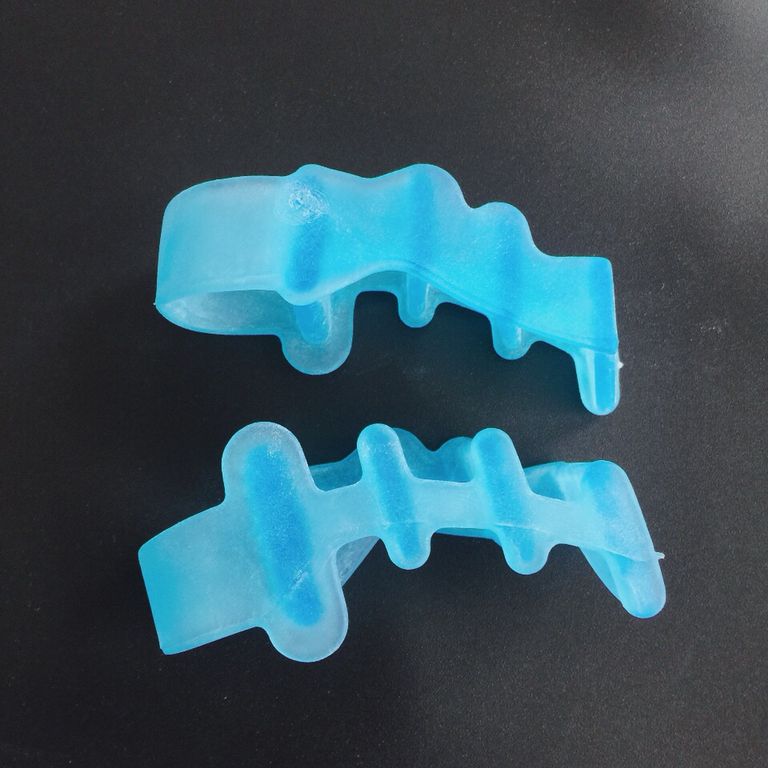 2 stk= 1 par hallux valgus knyster hammerbeskytter finger tå separator fodpleje glattejern corrector bursitis tommelfinger pedicure: Blå