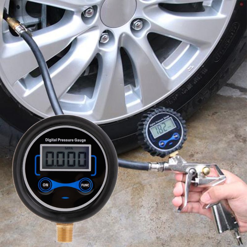 Digitale bandenspanningsmeter auto fiets motor bandentester lucht psi meter 1/8 npt  q84d