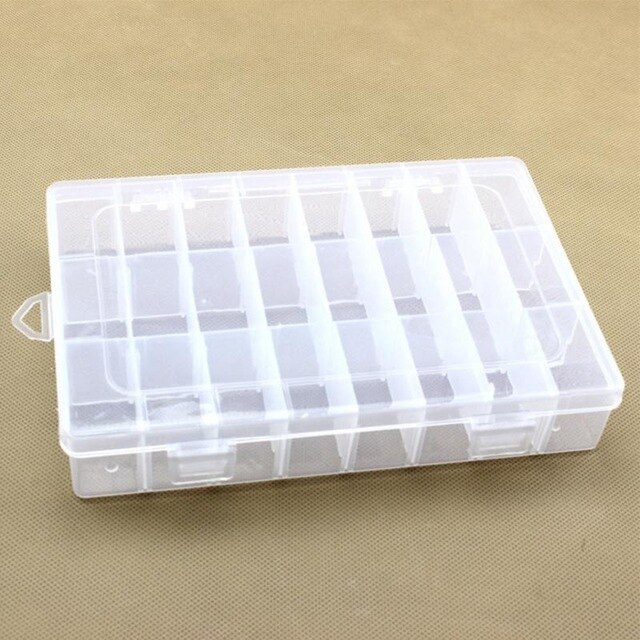 OLOEY Home Portable 24 Compartment Storage Box Practical Adjustable Plastic Case for Bead Rings Jewelry Display Organizer: 4