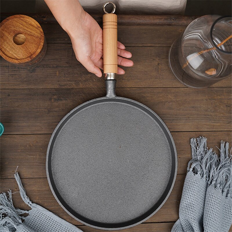 Cast Iron Frying Pan Frying Pan Uncoated Non-stick Pancake Hand Pancake Pancake Pan Pizza Pan 48cm