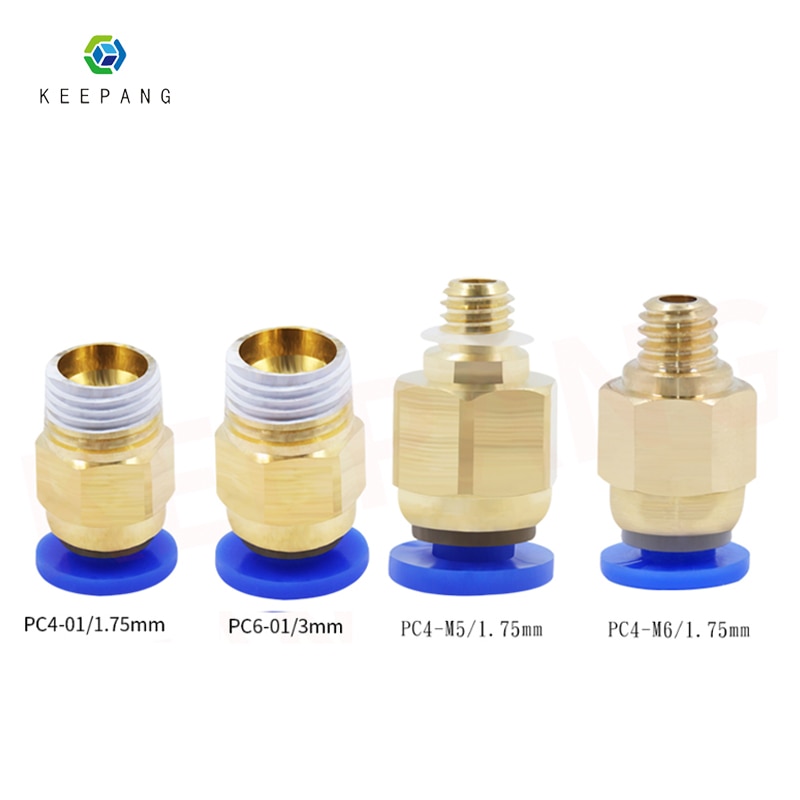 3D Printer Pneumatic Connectors bowden quick coupler PC4-01 PC6-01 PC4-M5/M6 1.75mm 3mm PTFE tube for J-Head extruder Fittings