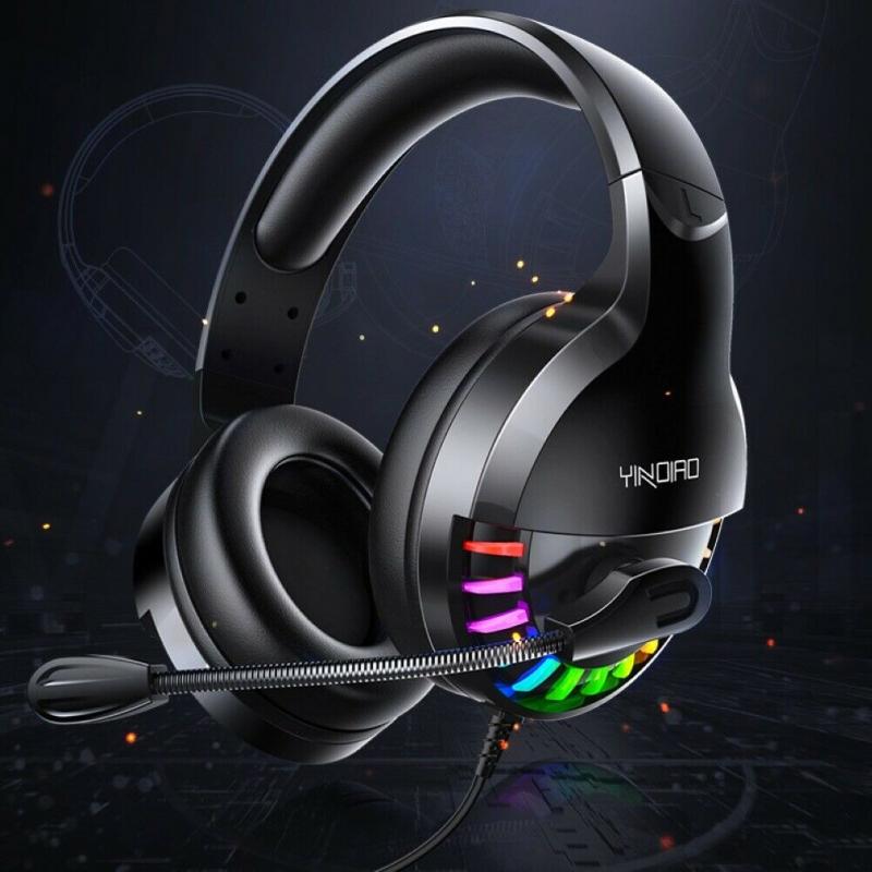 Casque de jeu pour PS4 avec son Surround 7.1, Xbox One, avec micro anti-bruit, lumière RGB, pour PC et ordinateur portable