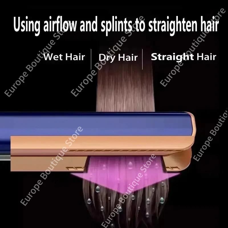 2-in-1 professioneller, schnell trocknender Haartrockner und Glätteisen, Negativ-Ionen-Eisen, langlebiges Styling-Werkzeug, nasser und trockener Lockenstab