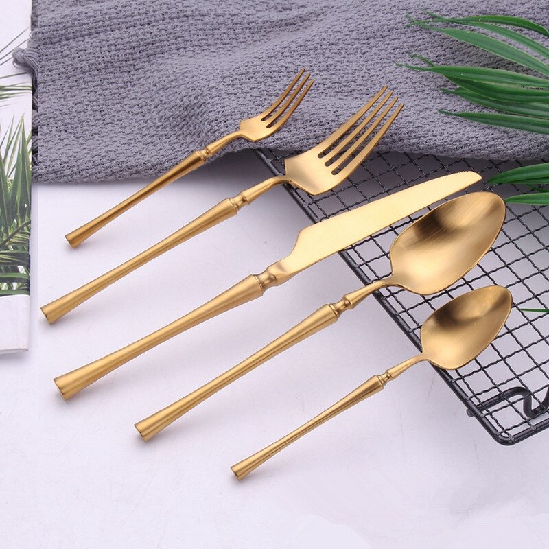 Szs Bestek Messen Sets Lepels Vorken En Messen 18/10 Roestvrij Staal Westerse Keuken Voedsel Servies Diner Set