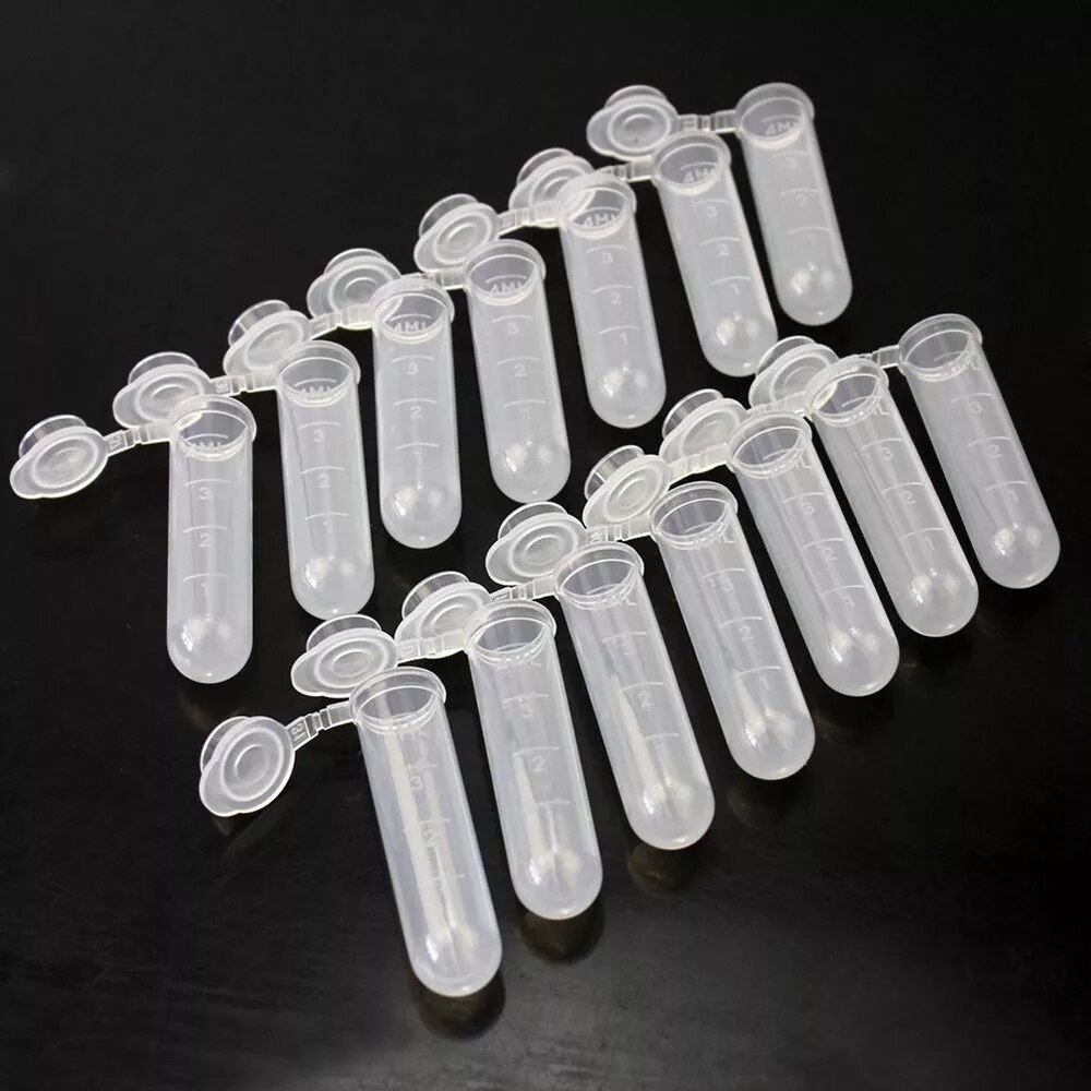 50Pcs 5 ml Centrifuge Test Tube Multi-purpose Empty Plastic Tube Clear Sample Storage Container Round Bottom EP Tube with Scale