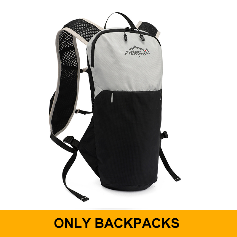 INOXTO Wasserdichter Laufrucksack, 5 l, ultraleichte Trinkweste, Rucksack, wandern- und Fahrradtasche, atmungsaktive Sporttasche, 2 l Wasserbeutel: schwarze farbe