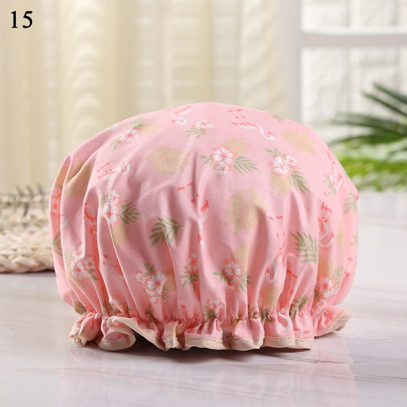 Multifunction Bathing Cap Waterproof Bath Hat Elastic Anti-smoke Cap Shower Capcute Comfortable Waterproof Cap Double layer: 15