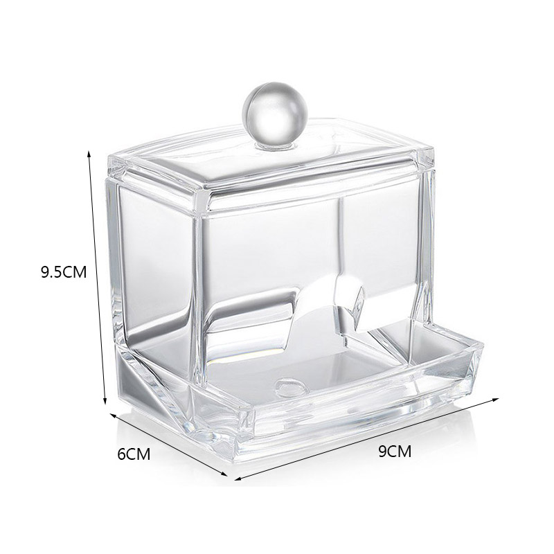 Boîte de rangement pour cotons-tiges en acrylique, 3 styles, étui de rangement Portable Transparent pour coton tiges maquillage cosmétique bijoux: A
