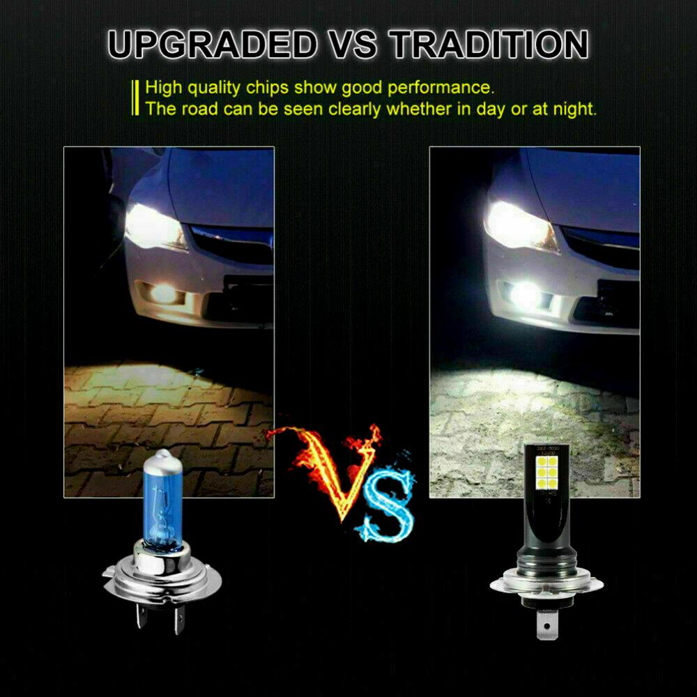 2Pcs Led 100W H7 Led Lampen Voor Auto Koplamp Lampen H7 Mistlamp Wit 6000K Auto 12V 24V