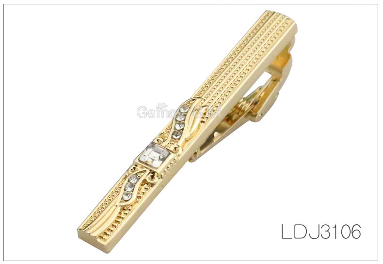 Nowe złote spinka robić krawata dla mężczyzn klasyczny miernik spinka robić krawata s stop spinka robić krawata złoty krawat kołnierz Szpilka kryształ biznes Corbata