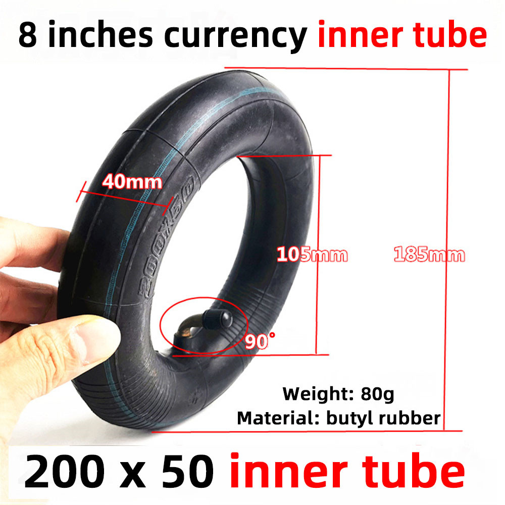 8 inches outer Tyre and Inner Tube 200x50 inflatable wheel with brake and bent Valvefor electric Gas Scooter &amp; Electric Scooter: inner tube