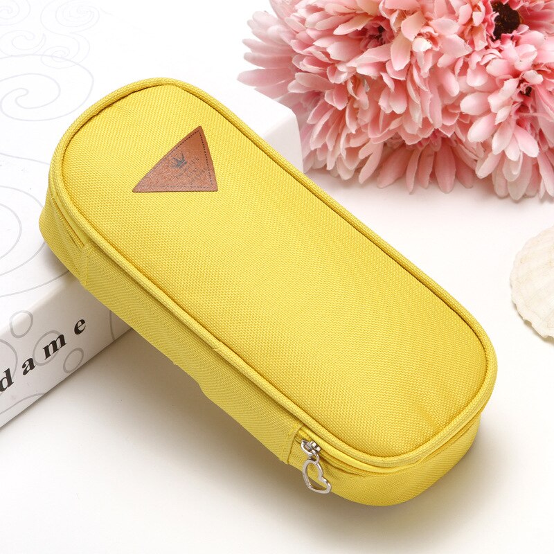 Slikfarvet multifunktionel penalhus taske med stor kapacitet holdbar penalhus multilayer studenteropbevaringspose: 02 gule