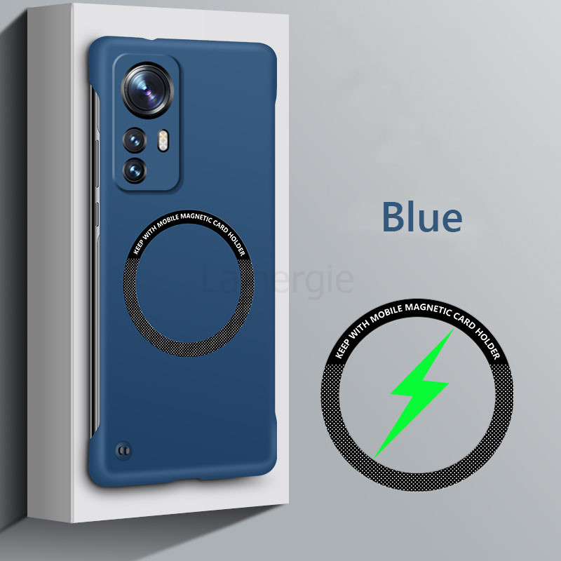 XINYEXIN Cover per Xiaomi 12 Pro/Xiaomi 12S Pro, Traslucida Custodia Antiurto Antigraffio con Supporto Anello a 360°, PC + TPU Bumper Case - Blu Cielo