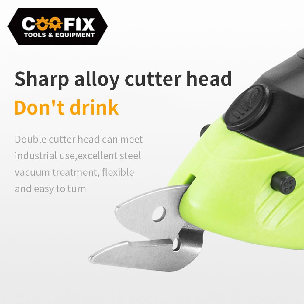 COOFIX 3.6V Cordless Electric Fabric Scissors Hand-held Small Cutting Cloth Machine Chargeable Fabric Sewing Scissors