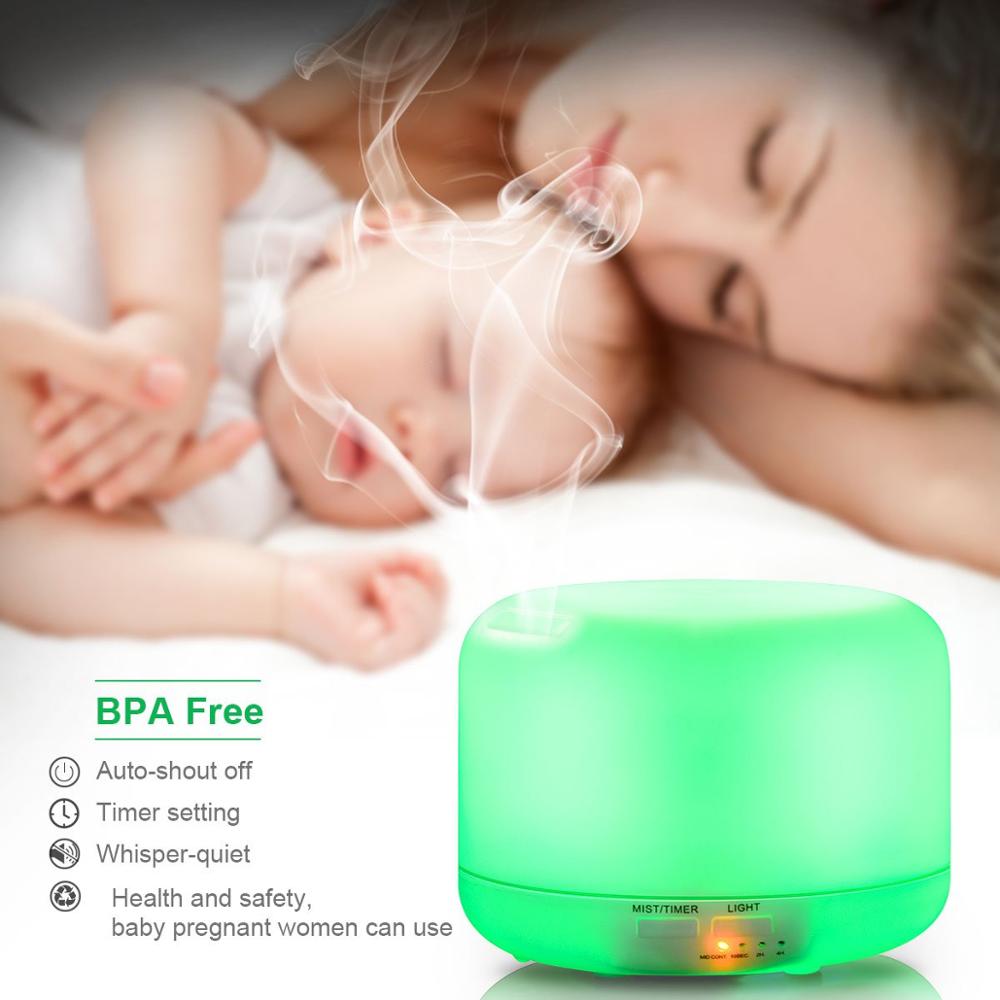 Aroma diffuser Ultrasonic Air 500ML With 7 Color Lights Electric Aromatherapy Essential Oil Aroma Diffuser Remote Control