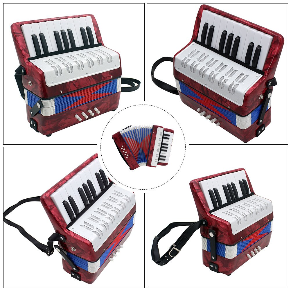 1pc Children Accordion Mini Educational Beginner Musical Instrument (Red)
