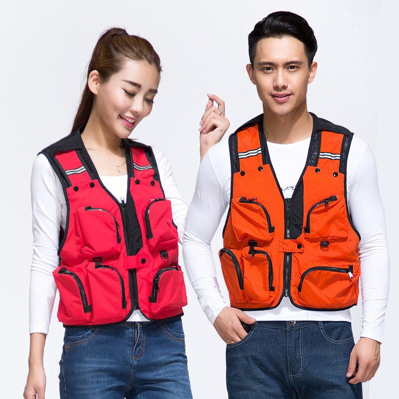 Fotografie vest reclame visserij heren canvas multi-pockets rood reporter regisseur outdoor vest
