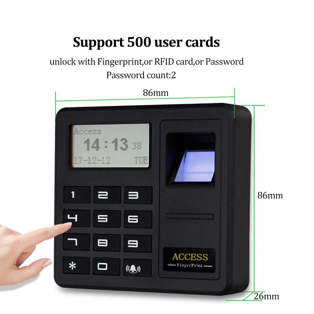 Control de acceso con huella dactilar, tarjeta RFID, sistema para abrir una puerta, 13,56 Mhz/125Khz, Control de acceso con huella dactilar