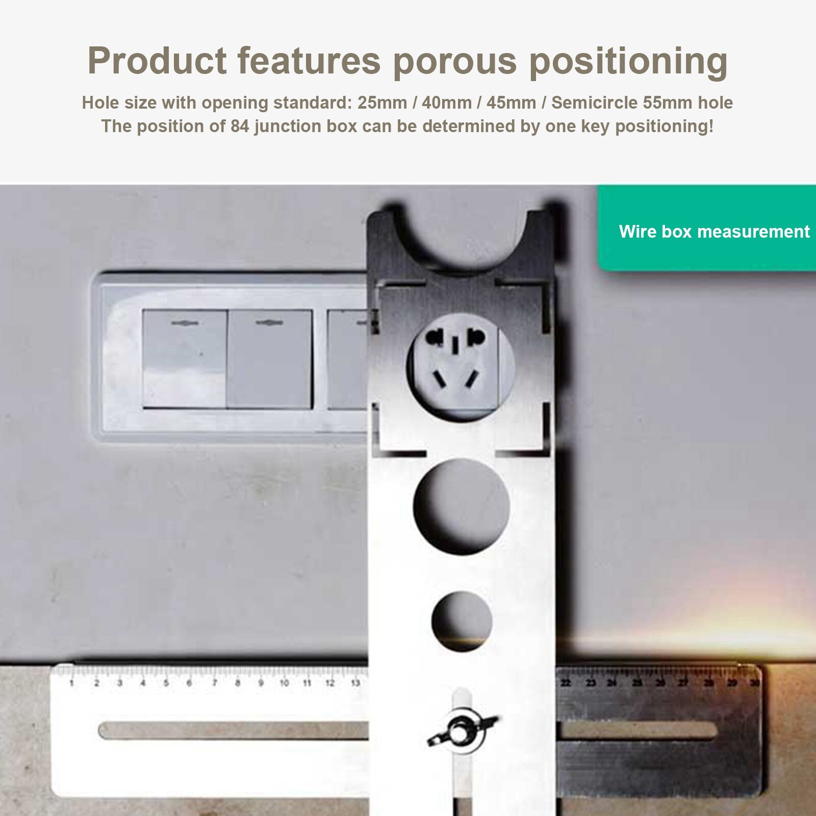 Ceramic Tile Hole Locator Stainless Steel Angle Ruler Finder Measuring Tiles Glass Fixed DIY Wood Tile Flooring Punch Tool