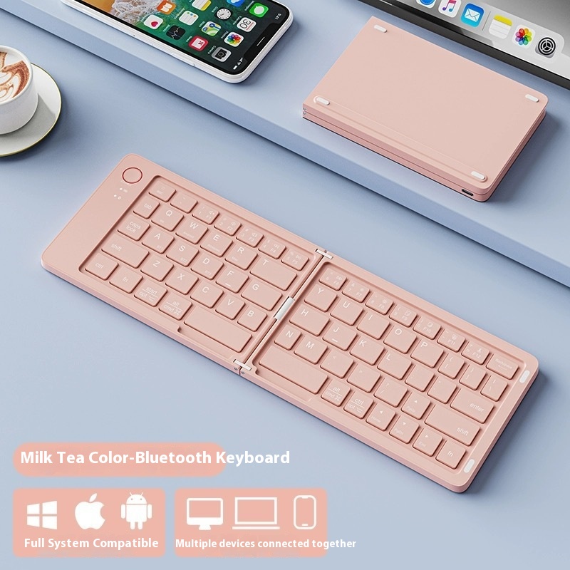Faltbare bluetooth-tastatur in macaron-farbe, kabellose, tragbare Mini-bluetooth-tastatur mit langer akkulaufzeit, büro-tastatur für pc und Laptop: Marineblau