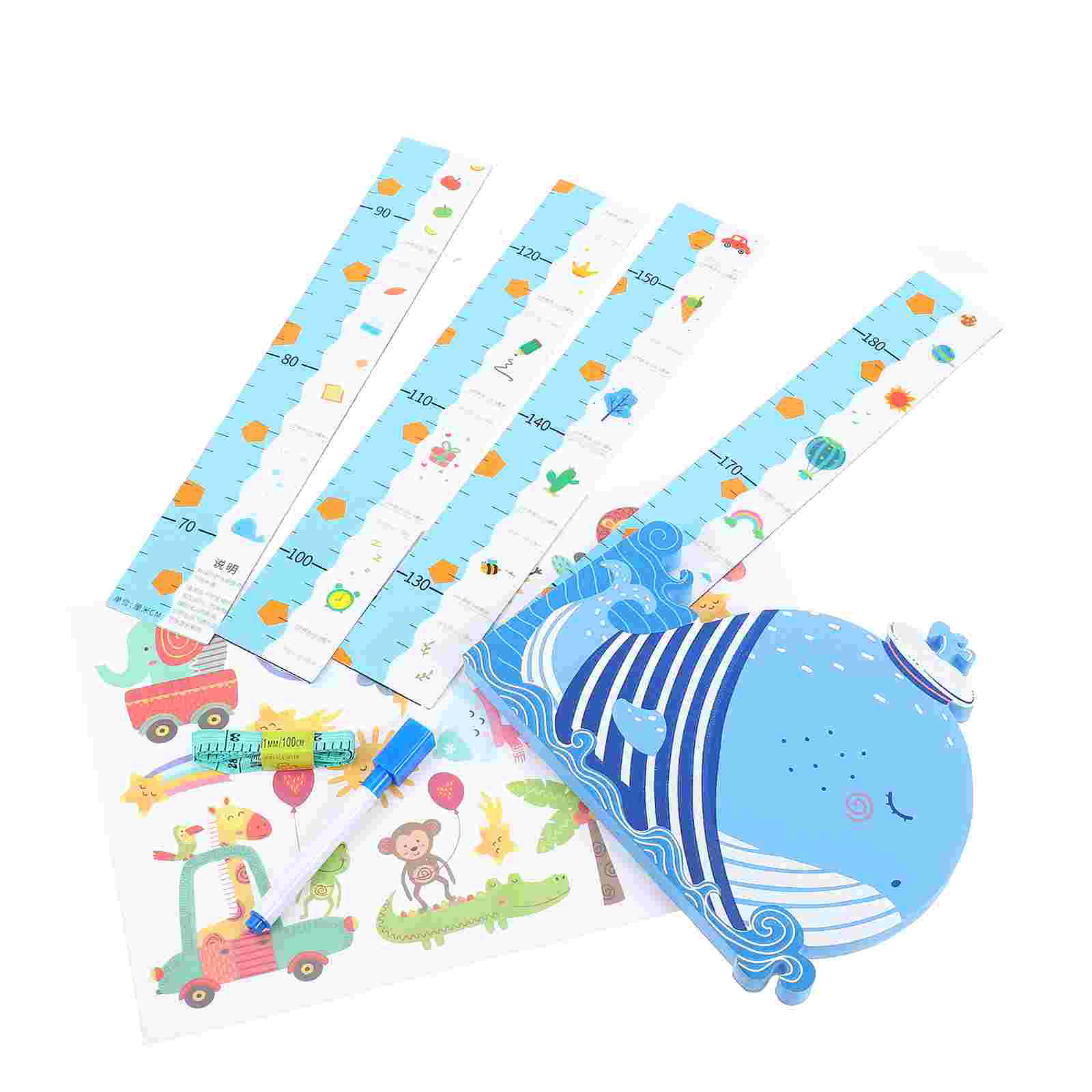 1 Set of Kids Growth Height Chart Kids Height Measuring Sticker Decorative Wall Sticker
