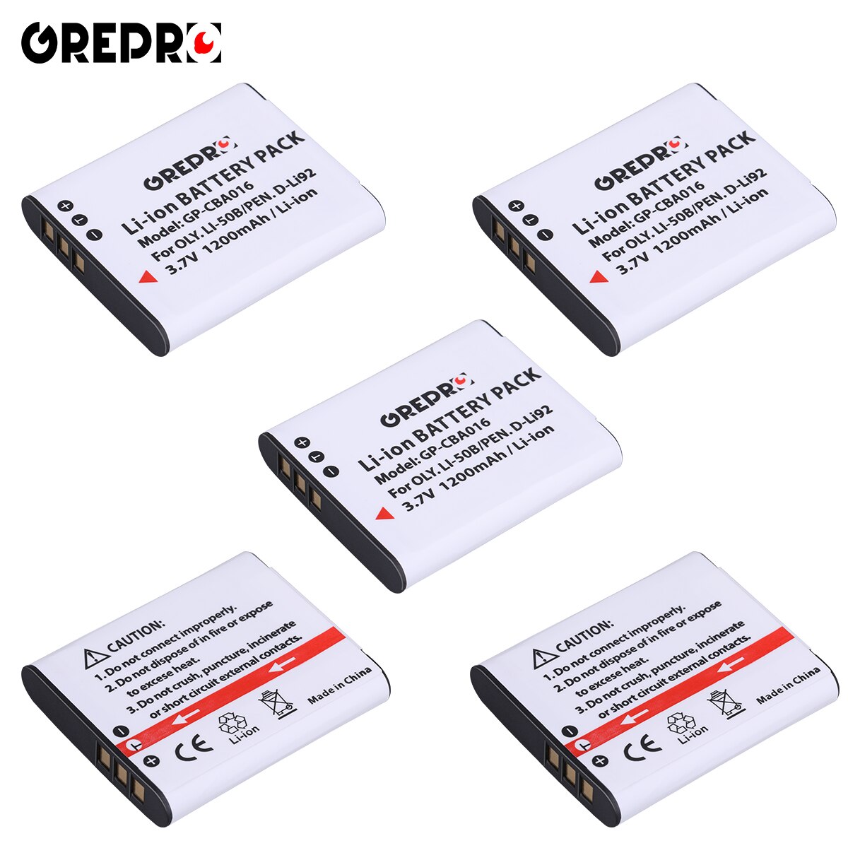 Li-50B D-Li92 Li50B Li 50B Batterij + Lcd Usb Lader Voor Olympus Sp 810 800UZ U6010 U6020 U9010 SZ14 SZ16 d755 U1010 SZ30 SZ20: 5x Battery