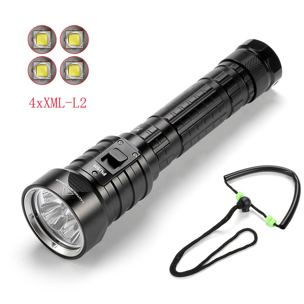 Ekaiou DX4S (upgraded from DX4) XM-L L2 LED diving flashlight torch brightness waterproof 100m white light led torch