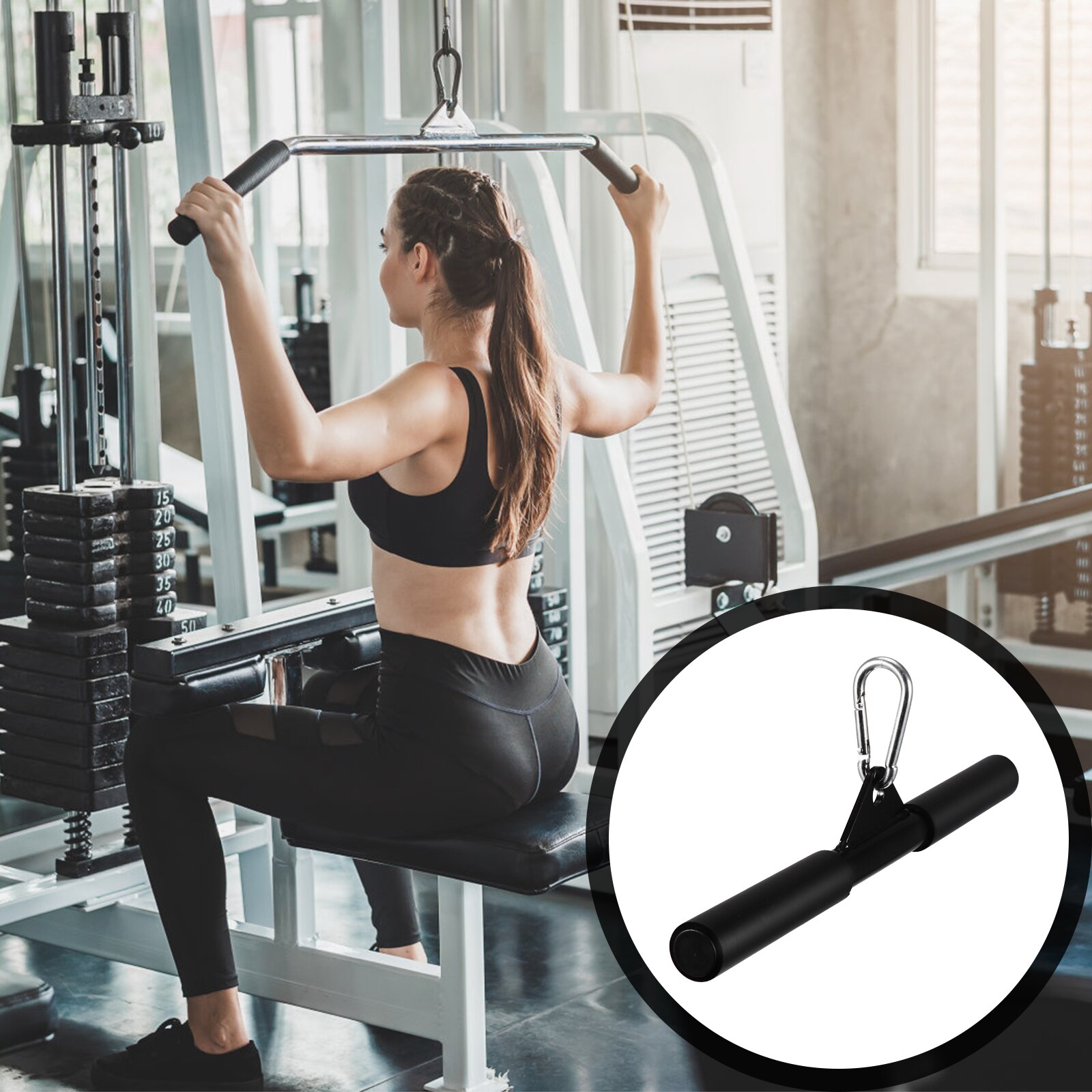 1 Set Down Bar Triceps Pulldown Straight Pole Muscle Rod: Default Title