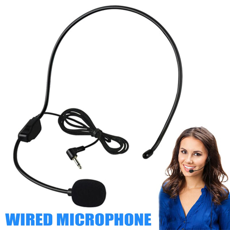 Portable 3.5MM Wired Microphone Headset Studio Conference Guide Speech Speaker Stand Headphone For Voice Amplifier: Default Title