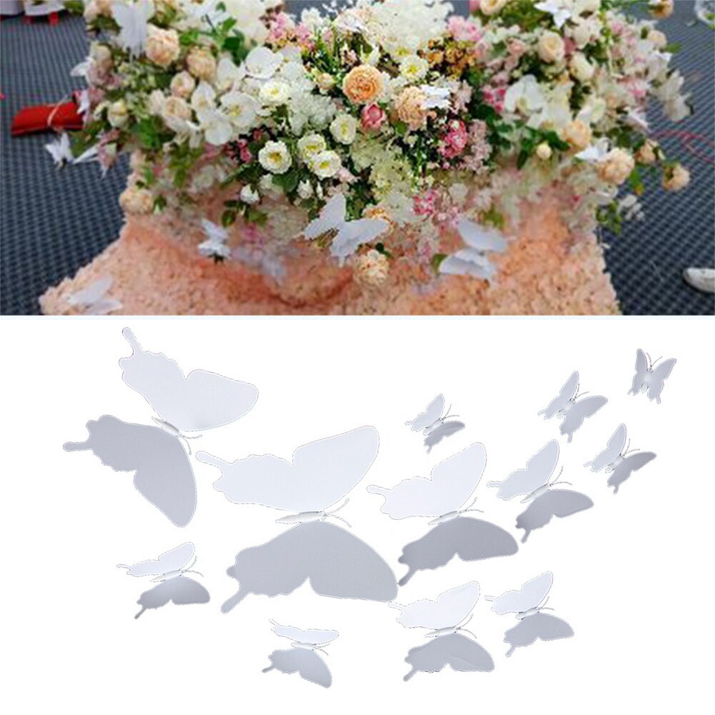 12 stuks muurstickers raam enkellaags doe-het-zelf stickers huisdecoratie 3d vlinders koelkast met magneet laptop pvc slaapkamer woonkamer