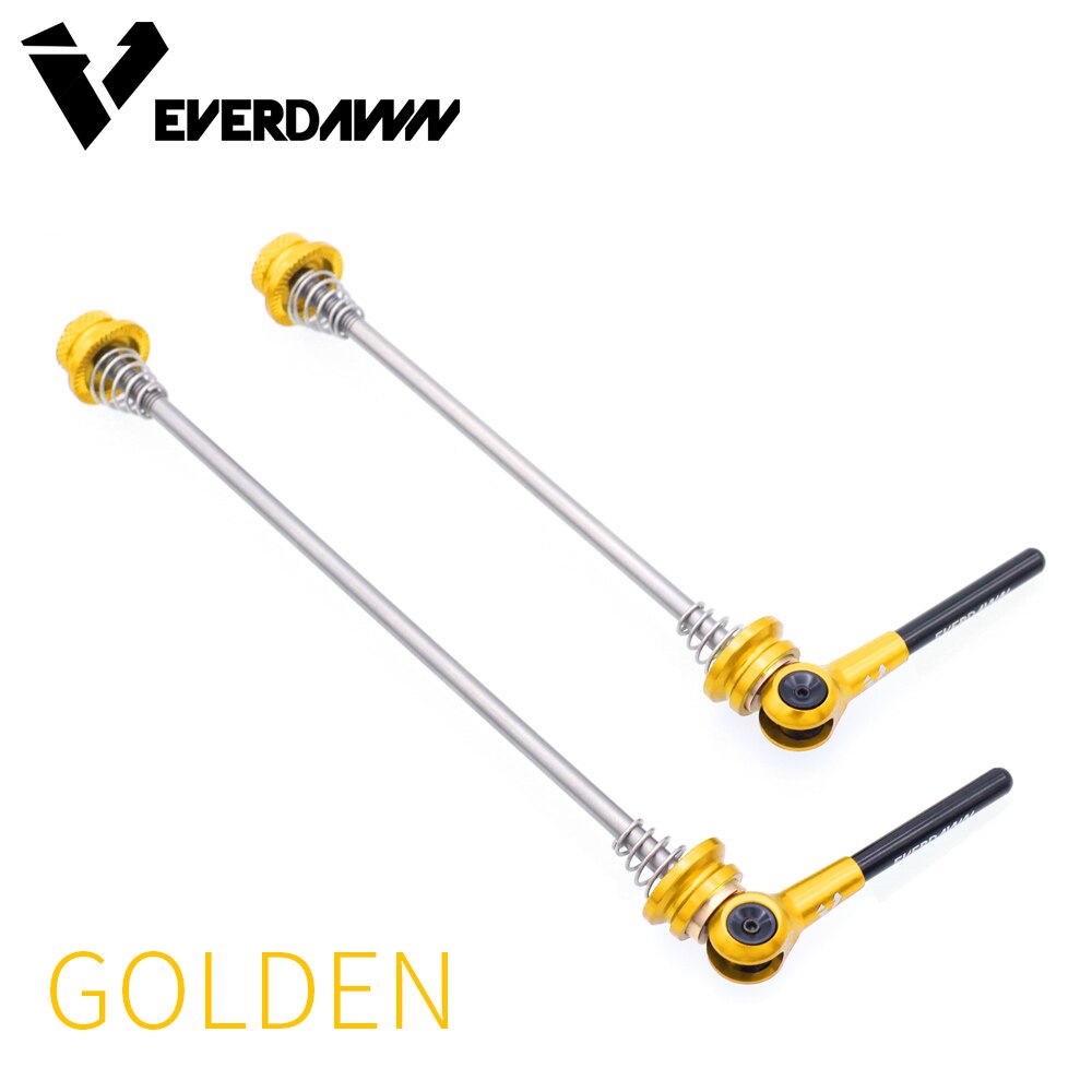 Pinchos rápidos ligeros de titanio Ti para bicicleta, palanca de liberación rápida para bicicleta de montaña y carretera, buje de rueda delantero 100 trasero de 135mm: Golden