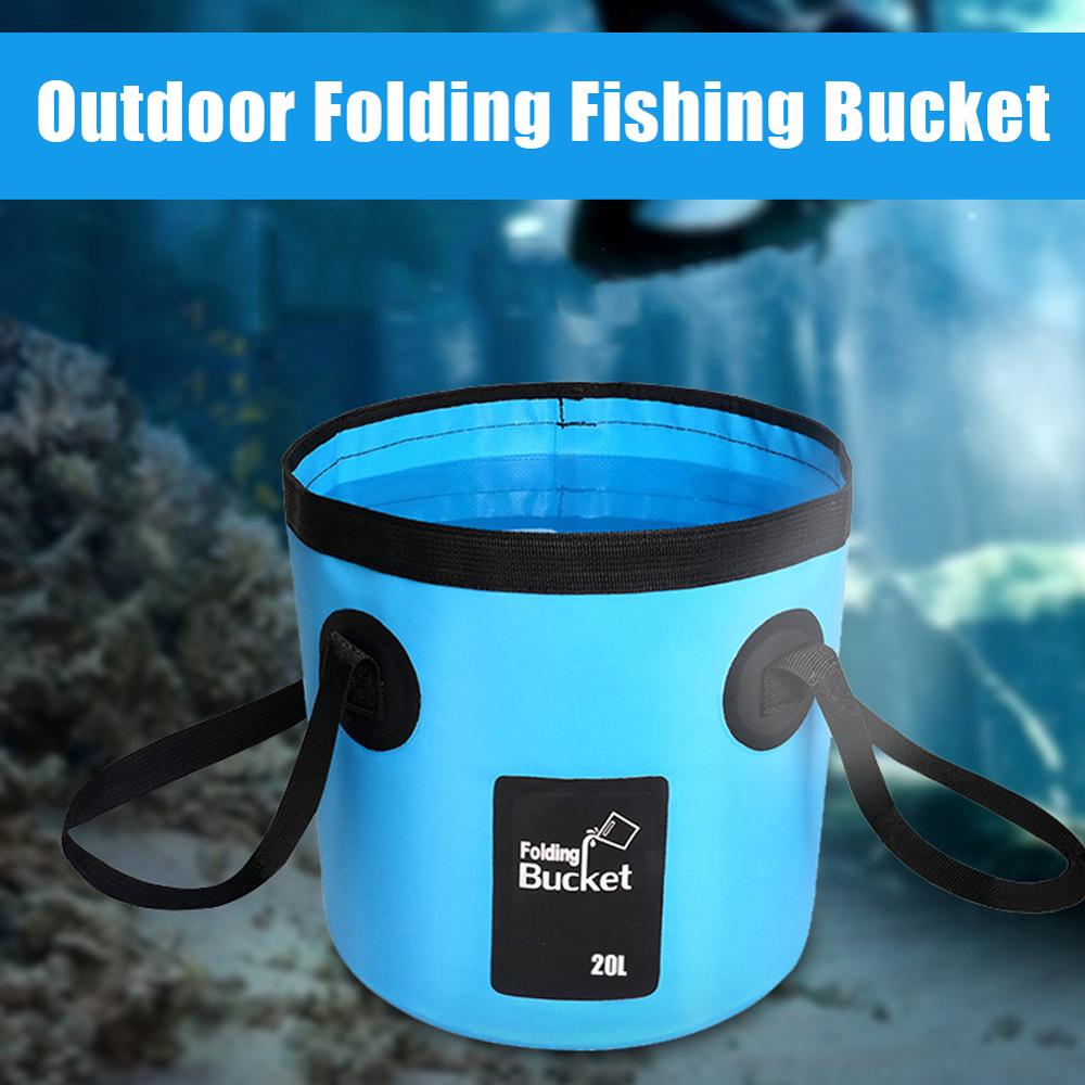 12L 20L Fishing Bucket Folding Bucket Outdoor Fishing Box Car Wash Bucket Integrated Molding Camping Tools Fishing Accessories