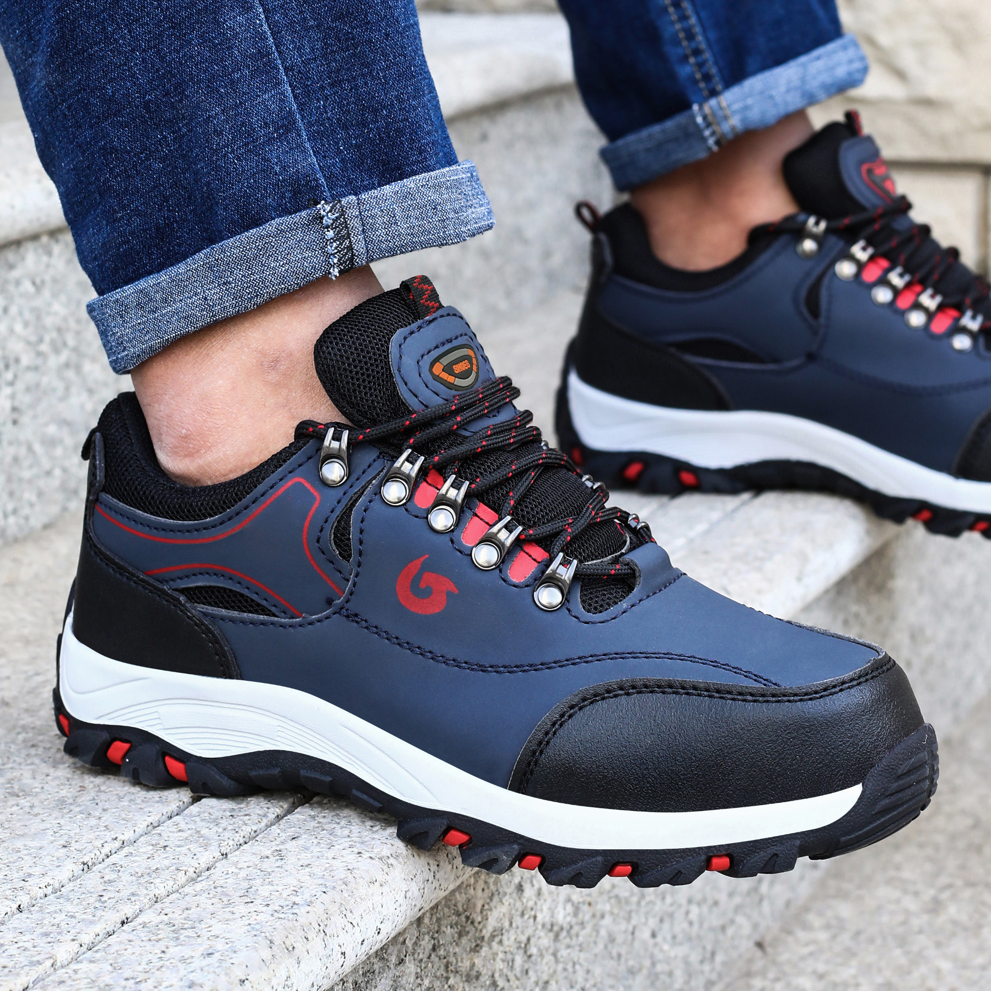 Ståltåsko til mænd beskyttelsessko arbejdsstøvler punkteringssikre sikkerhedssko herre arbejdssko sneakers byggesko