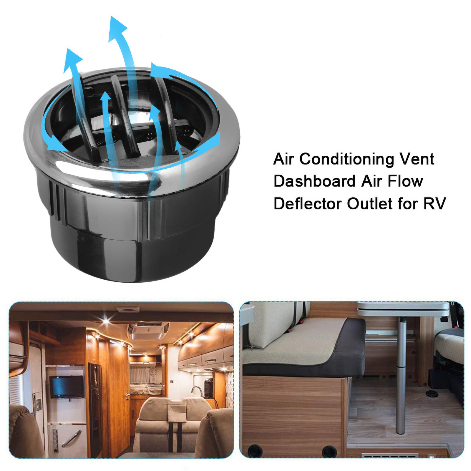 80MM Universele Knop Type Rotatie Luchtuitlaat Vent Auto Vent Dashboard Airconditioning Vent Deflector voor Camper Caravan Truck