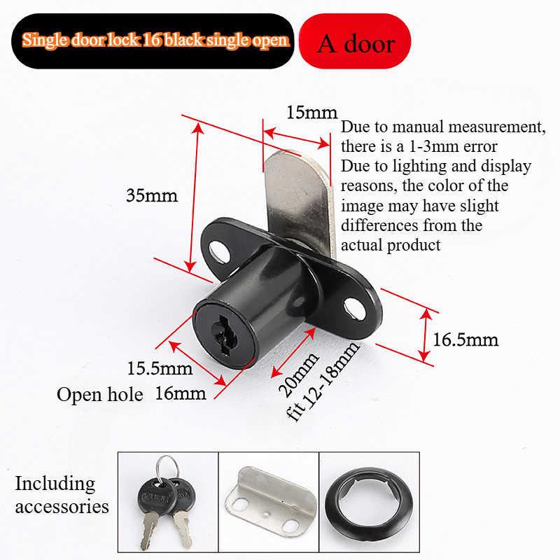Serratura per porta dell'armadio doppia aperta Serratura per porta dei mobili con linguetta di svolta oposta a forma di 7: Chrome