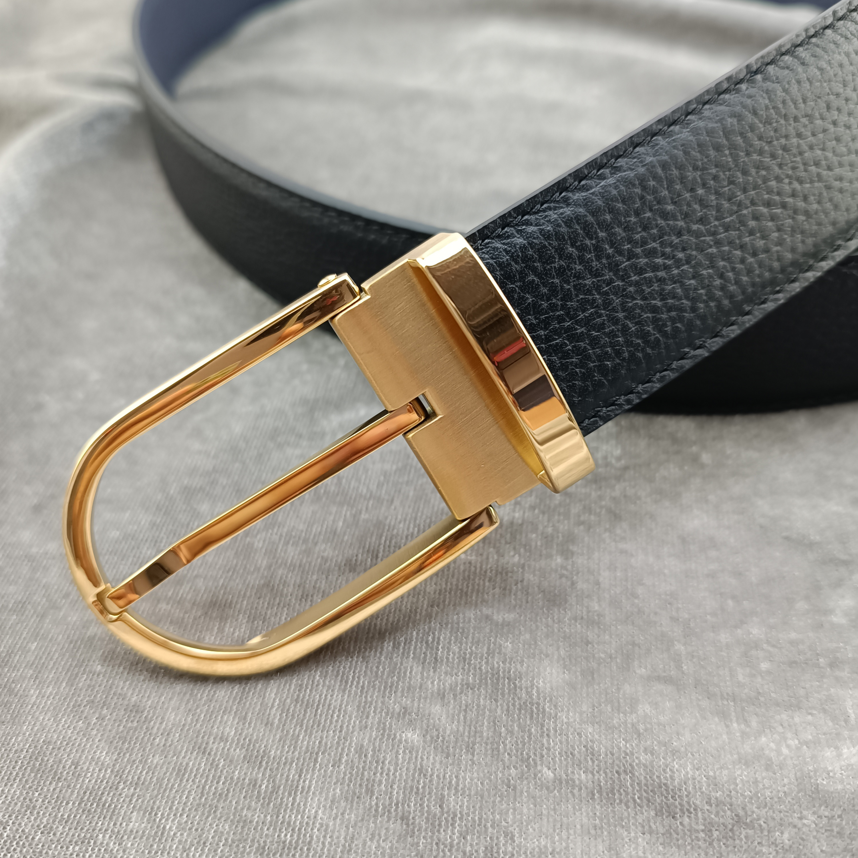 Casual Riem - 35mm Breedte - PU Leer - Roestvrijstalen Gesp - Unisex Volwassenen: Grijs / 85cm