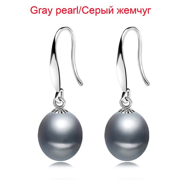 Real de água doce cinza pérola brincos para as mulheres, casamento 925 prata esterlina jóias preto natural pérola brinco presente aniversário da menina: gray pearl earring