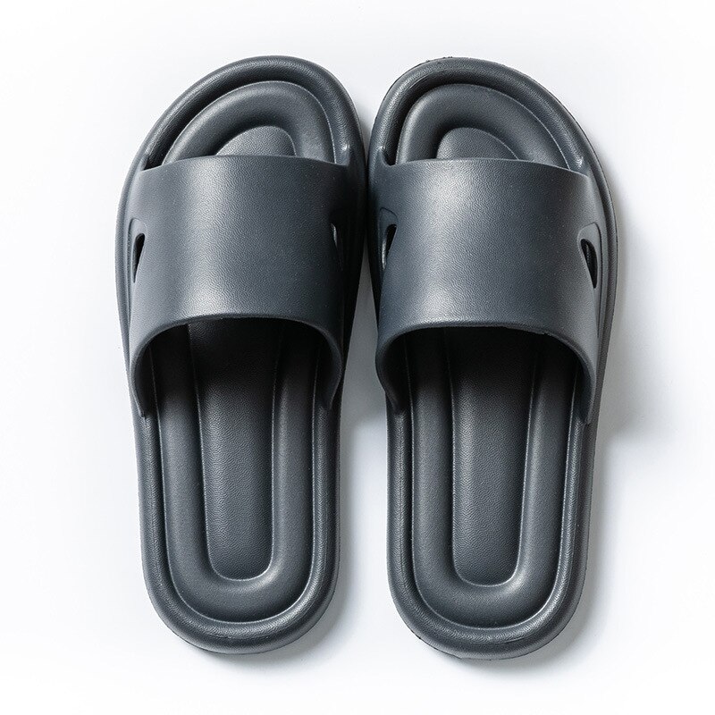 Antislip Mannen Slippers Badkamer Douche Slippers Voor Vrouwen Slides Sandalen Eva Zachte Slip Op Platte Slippers strand Zomer Schoenen: Donkergrijs / 40-41(feet 39-40)