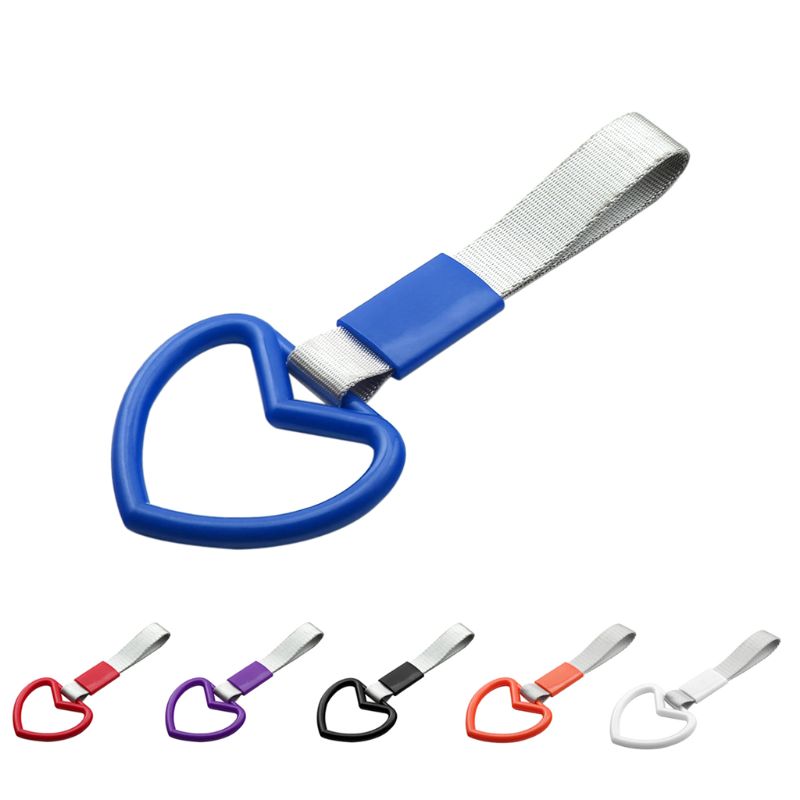Biltillbehör tsurikawa hjärta form ring jdm tåg buss handtag hand charm rem drift drift pvc plast 6 färg