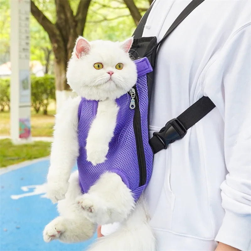 Pet Carrier Backpack Portable Travel Breathable Carrier Bag Pet Double Shoulder Mesh Backpack Adjustable Cat Bag Dog Supplies