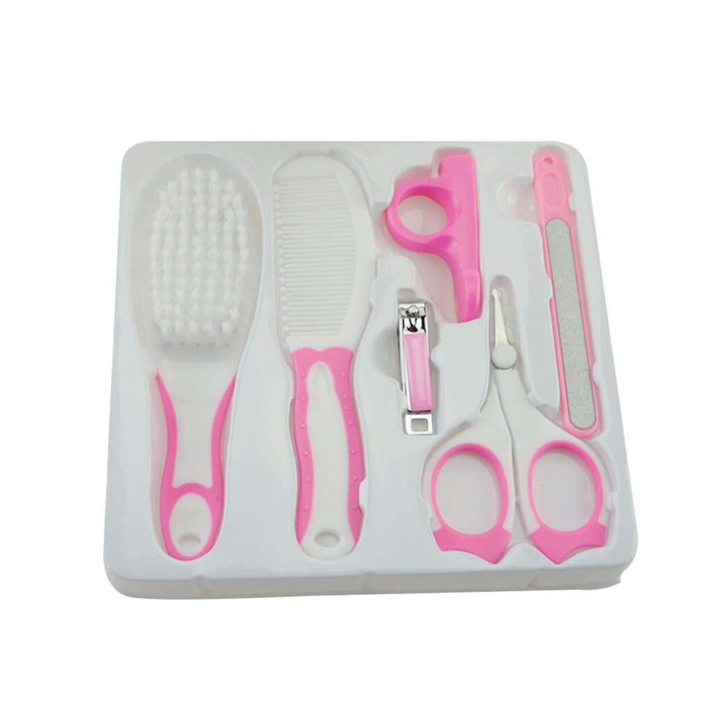 Conjunto de cuidado de manicura para bebé, Set de 6 piezas para cuidado Maternal e infantil, tijeras para uñas, peine, cepillo, cortauñas