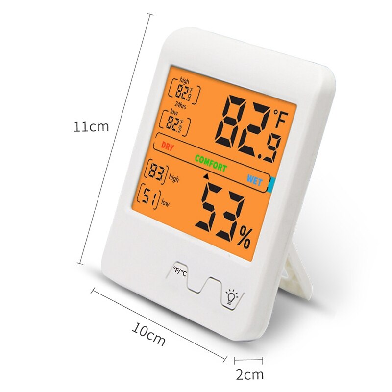 Digital Hygrometer Indoor Electronic Thermometer with Backlit Accurate Temperature Humidity Monitor for Home, Office