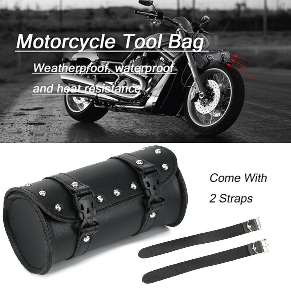 Motorcycle Cruiser Tool Bag Fork Barrel Shape Handlebar Black Front Fork Electric Vehicle Kit Tool Multi-Function Bag X8Z9