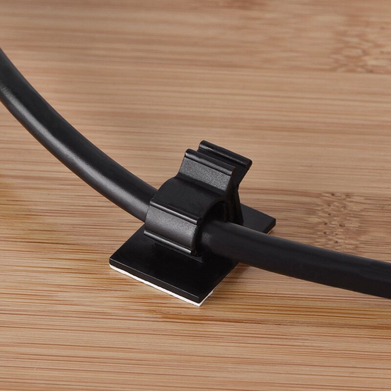 Adjustable Cable Clips Adhesive Nylon Wire Clamps Black 50 Pcs