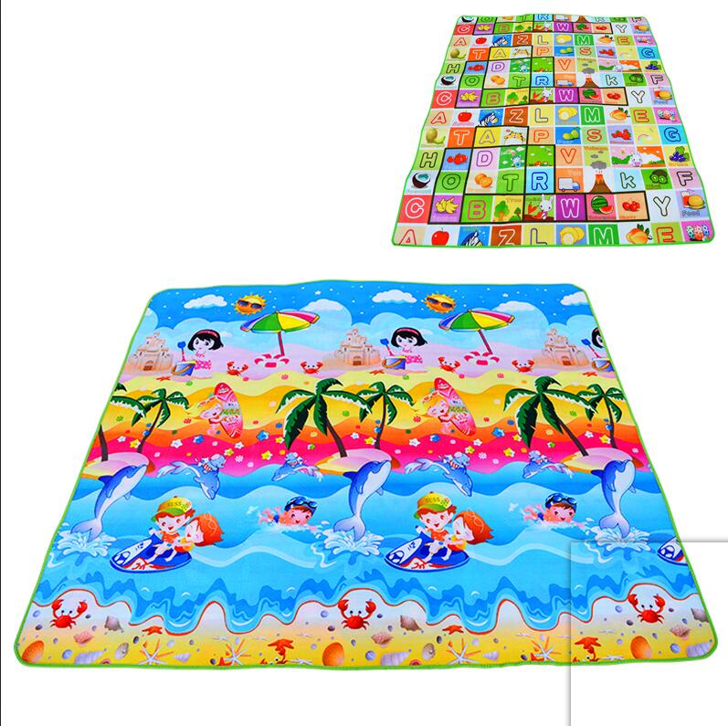 Alfombrillas educativas para juegos de bebé, 1cm de grosor, 1,8 m 2m x, alfombra de Material de espuma EVA para juegos de alfabeto de aprendizaje, Alfombra de gimnasio para escalada de niños: Beach / 180cmX120cmX1cm