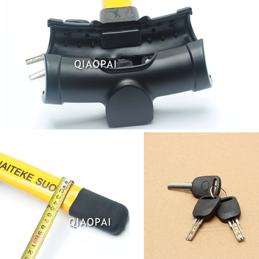1pcs Universal T Type Automobiles Steering Wheel Lock Car Anti-theft Devices Auto Telescopic Elastic Crescent Key Lock System
